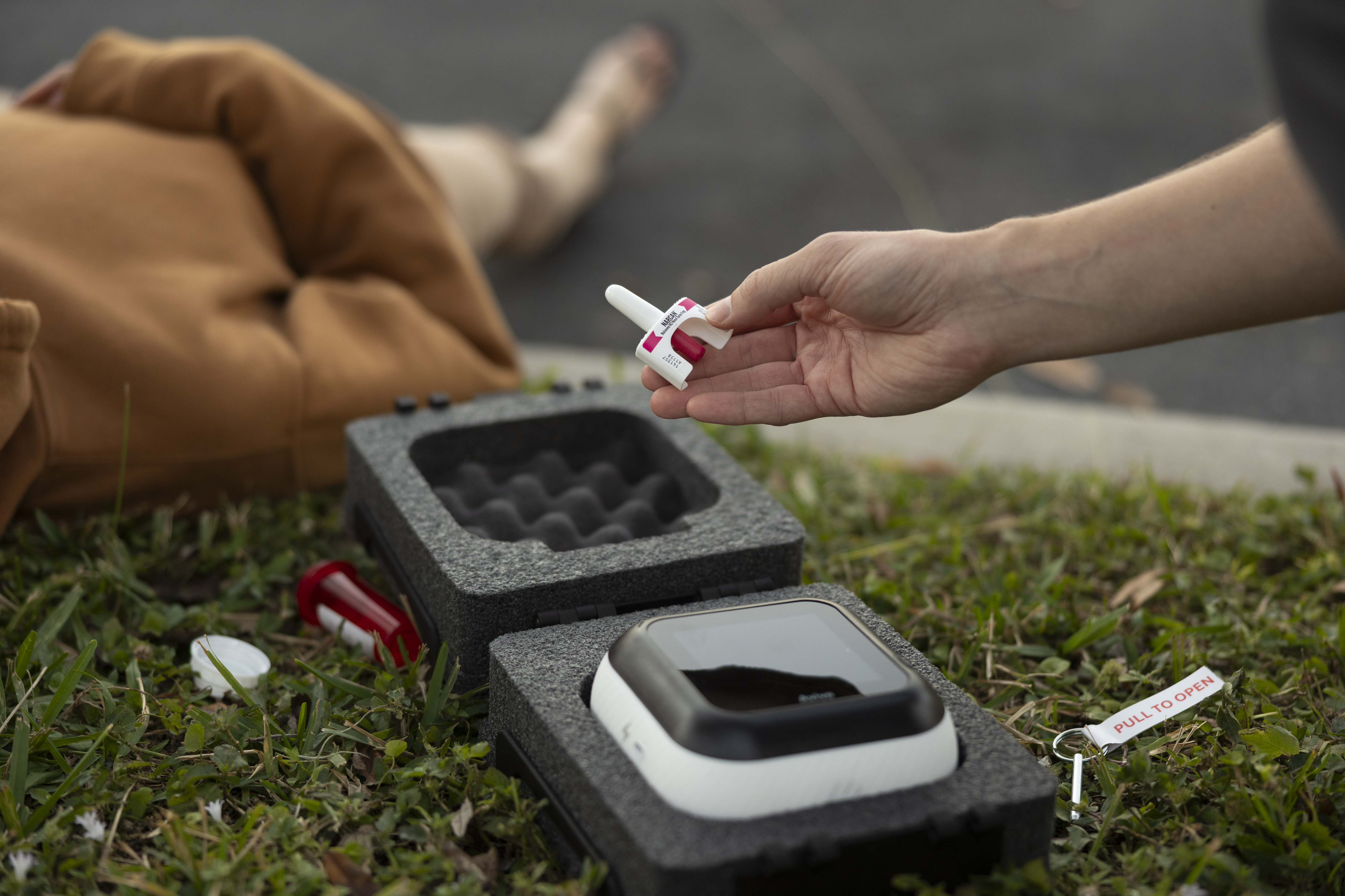 Narcan and AED payloads staged for emergency delivery